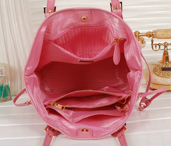 2014 Prada fabric shoulder bag BL1564 pink - Click Image to Close